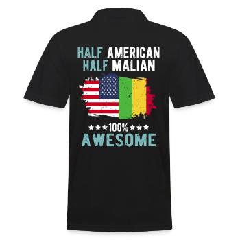 Halb Amerikaner Halb Malier - Männer Poloshirt - Schwarz - Hinten - Kai (181cm)