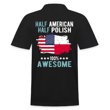 Halb Amerikaner Halb Singapurer - Männer Poloshirt - Schwarz - Hinten - Kai (181cm)