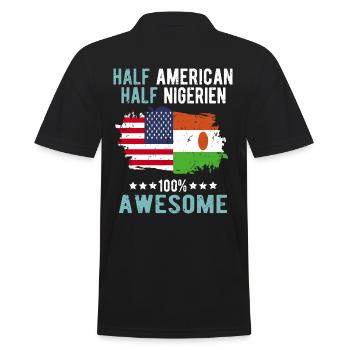 Halb Amerikaner Halb Nigrer - Männer Poloshirt - Schwarz - Hinten - Kai (181cm)