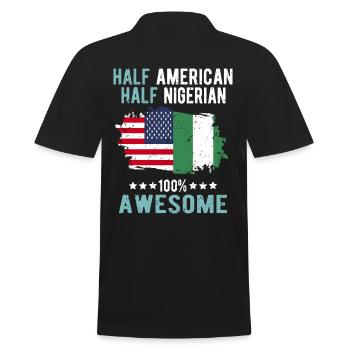 Halb Amerikaner Halb Nigerianer - Männer Poloshirt - Schwarz - Hinten - Kai (181cm)