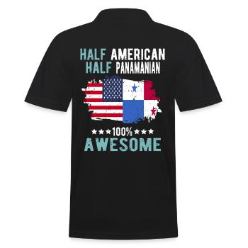 Halb Amerikaner Halb Panamese - Männer Poloshirt - Schwarz - Hinten - Kai (181cm)