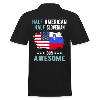 Half American Half Slovenian - Men's Polo Shirt - black - Back - Kai (181cm)