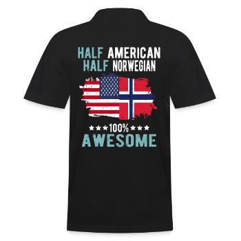 Half American Half Norwegian - Men's Polo Shirt - black - Back - Kai (181cm)