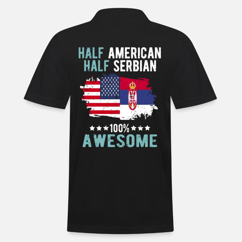 Half American Half Serb - Men's Polo Shirt - black
