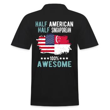 Moitié américain moitié singapourien - Polo Homme - noir - Dos - Kai (181cm)