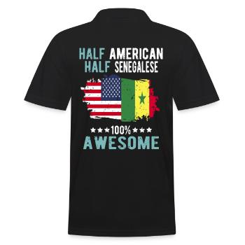 Half American Half Senegalese - Men's Polo Shirt - black - Back - Kai (181cm)