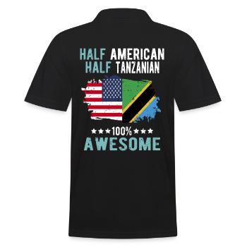 Half American Half Tanzanian - Men's Polo Shirt - black - Back - Kai (181cm)
