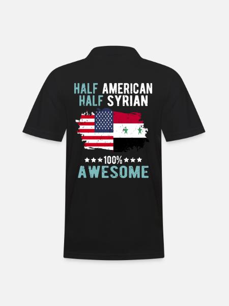 Half American, half Syrian - Men's Polo Shirt - black