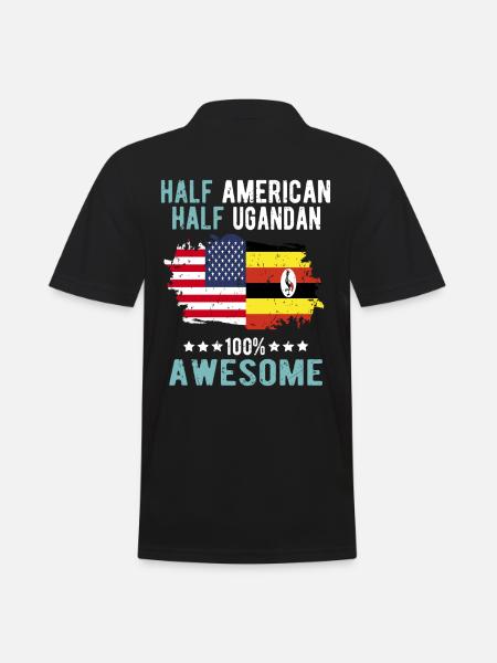 Half American Half Ugandan - Men's Polo Shirt - black