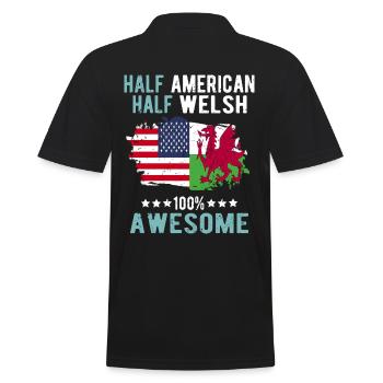 Halb Amerikaner Halb Waliser - Männer Poloshirt - Schwarz - Hinten - Kai (181cm)