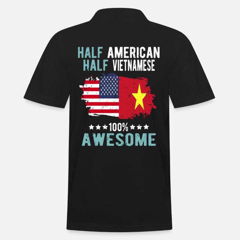 Half American Half Vietnamese - Men's Polo Shirt - black