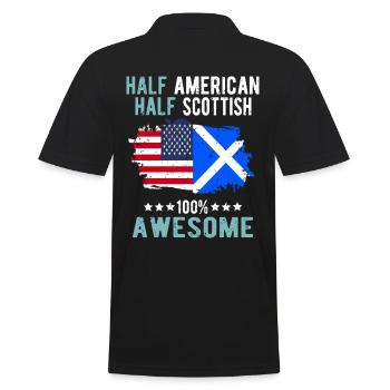 Halb Amerikaner Halb Schotte - Männer Poloshirt - Schwarz - Hinten - Kai (181cm)