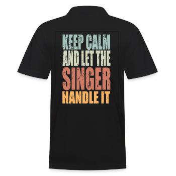 Keep Calm Singer Disant Singer Cadeau - Polo Homme - noir - Dos - Kai (181cm)
