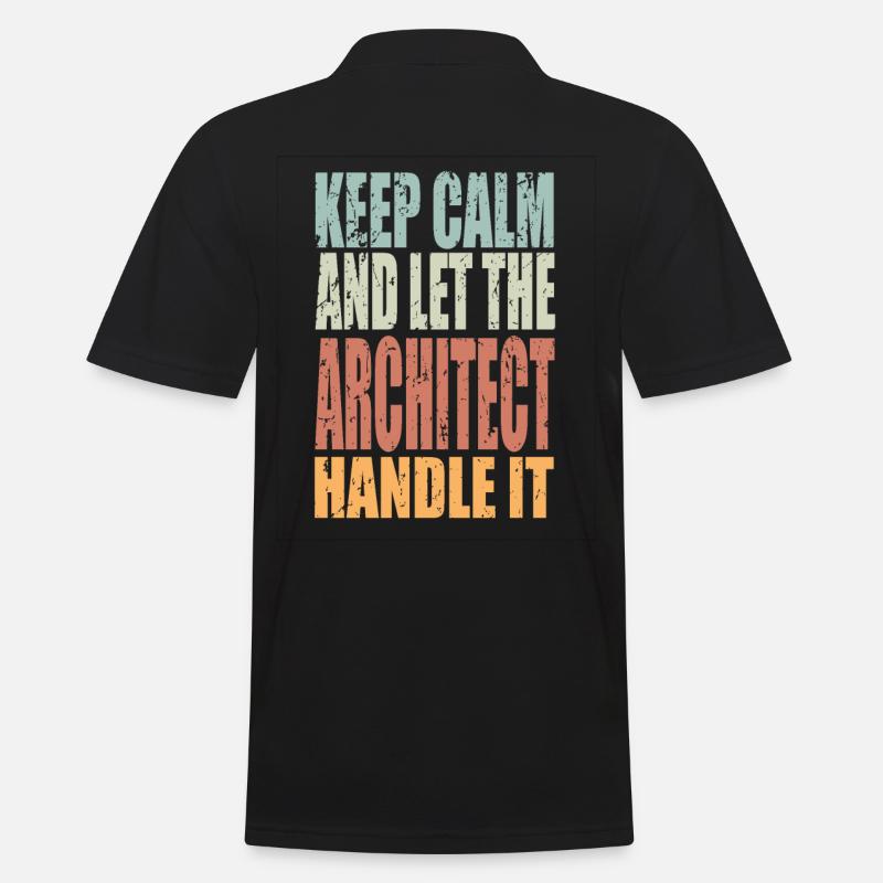 Gardez le calme architecte en disant un cadeau d’architecte - Polo Homme - noir