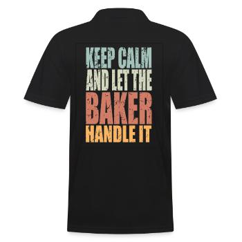 Keep Calm Bäcker Spruch Bäcker Geschenk - Männer Poloshirt - Schwarz - Hinten - Kai (181cm)