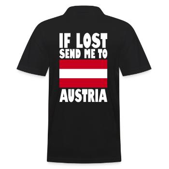 Austria Flag Slogan - Men's Polo Shirt - black - Back - Kai (181cm)