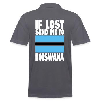 Botswana Flag Saying - Men's Polo Shirt - charcoal grey - Back - Nico (186cm)