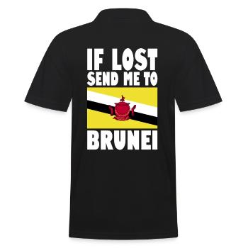Brunei Flagge Spruch - Männer Poloshirt - Schwarz - Hinten - Kai (181cm)