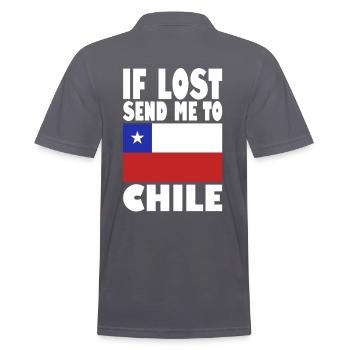 Chile Flagge Spruch - Männer Poloshirt - Anthrazit - Hinten - Nico (186cm)