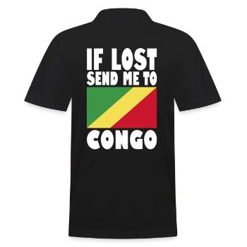 Drapeau du Congo Disant - Polo Homme - noir - Dos - Kai (181cm)