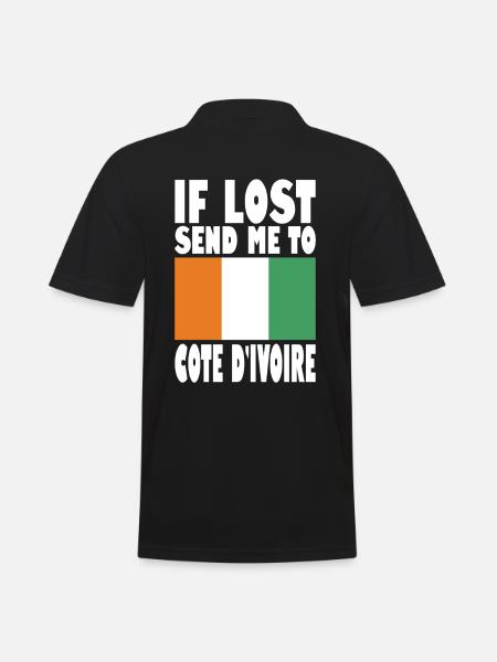 Cote Dívoire Flag Saying - Men's Polo Shirt - black