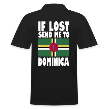 Dominica Flagge Spruch - Männer Poloshirt - Schwarz - Hinten - Kai (181cm)