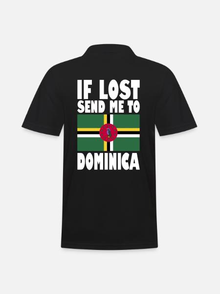 Dominica Flag Saying - Men's Polo Shirt - black