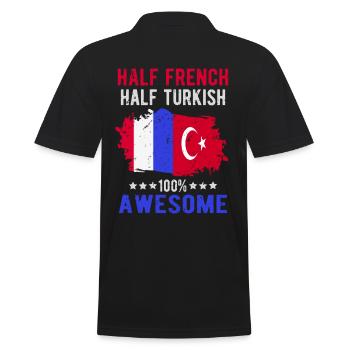 Half French Half Turkish - Men's Polo Shirt - black - Back - Kai (181cm)