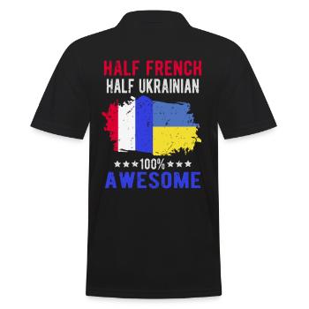 Halb Franzose Halb Ukrainer - Männer Poloshirt - Schwarz - Hinten - Kai (181cm)