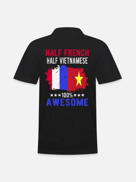 Half French Half Vietnamese - Men's Polo Shirt - black