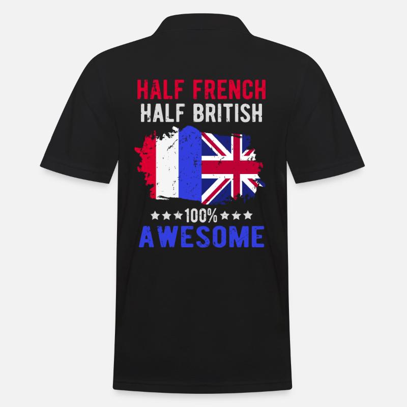 Halb Franzose Halb Britisch - Männer Poloshirt - Schwarz