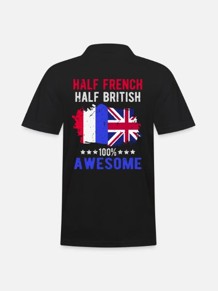 Half French Half British - Men's Polo Shirt - black