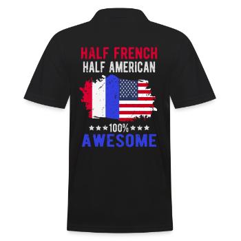 Halb Franzose Halb Amerikaner - Männer Poloshirt - Schwarz - Hinten - Kai (181cm)