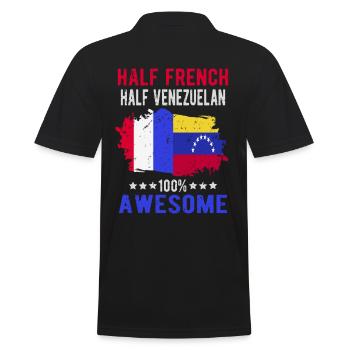 Halb Franzose Halb Venezolaner - Männer Poloshirt - Schwarz - Hinten - Kai (181cm)