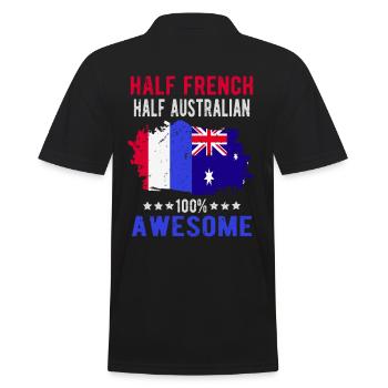 Halb Franzose Halb Australier - Männer Poloshirt - Schwarz - Hinten - Kai (181cm)