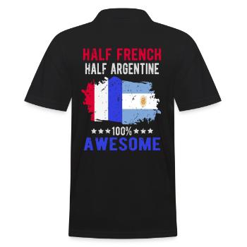 Halb Franzose Halb Argentiner - Männer Poloshirt - Schwarz - Hinten - Kai (181cm)