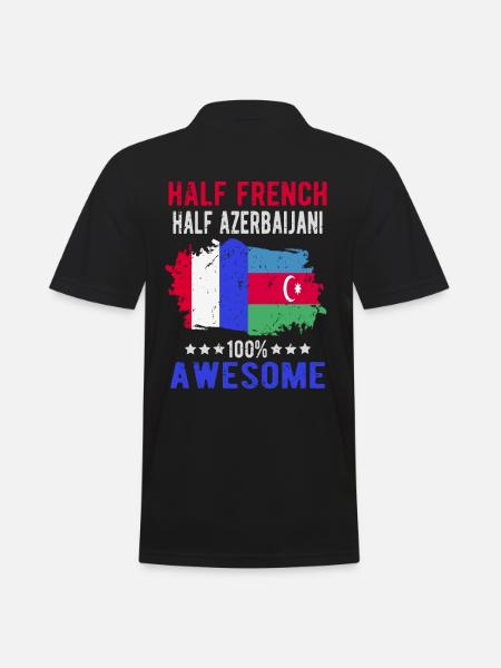 Half French Half Azerbaijani - Men's Polo Shirt - black
