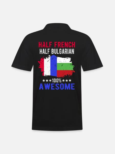 Half French Half Bulgarian - Men's Polo Shirt - black