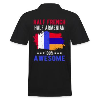Halb Franzose Halb Armenier - Männer Poloshirt - Schwarz - Hinten - Kai (181cm)