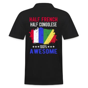 Halb Franzose Halb Kongolese - Männer Poloshirt - Schwarz - Hinten - Kai (181cm)