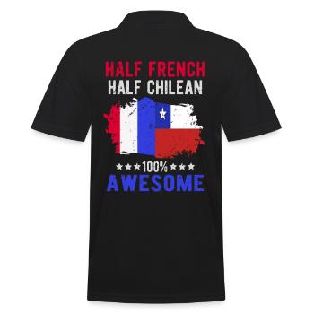 Half French Half Chilean - Men's Polo Shirt - black - Back - Kai (181cm)