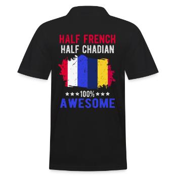 Half French Half Chader - Men's Polo Shirt - black - Back - Kai (181cm)