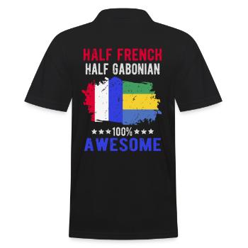 Halb Franzose Halb Gabuner - Männer Poloshirt - Schwarz - Hinten - Kai (181cm)