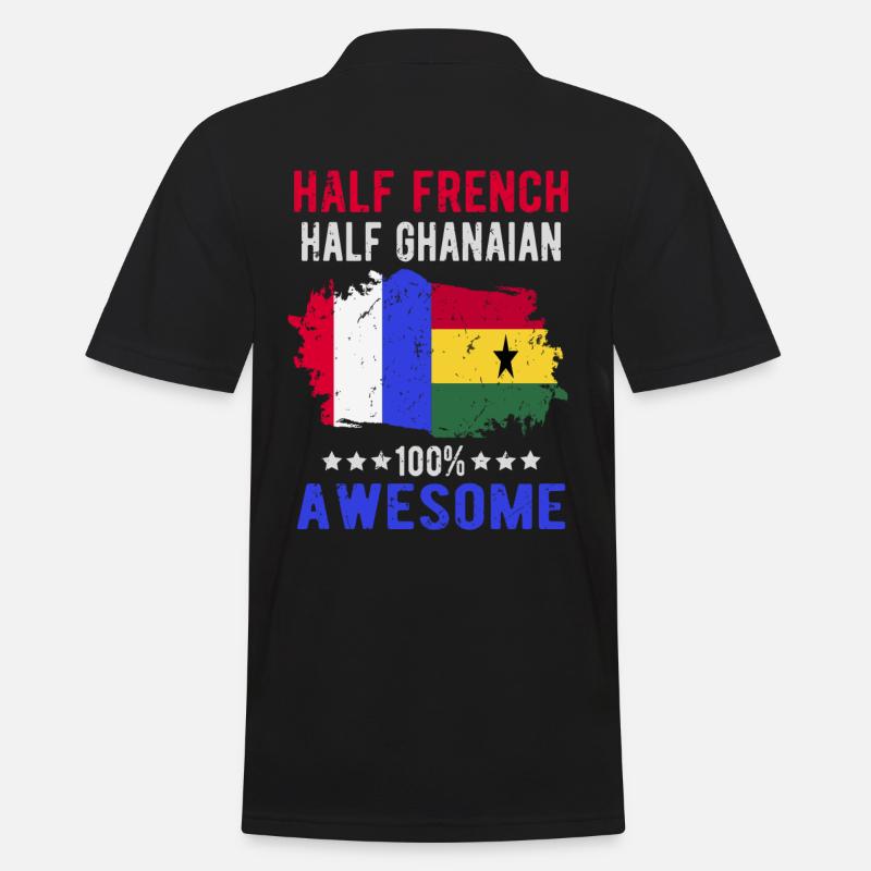 Moitié Français moitié Ghanese - Polo Homme - noir