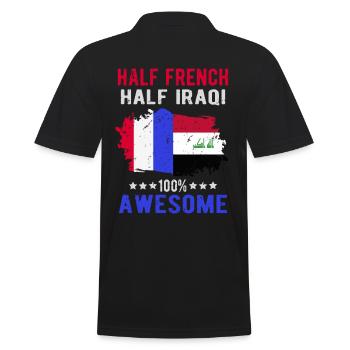 Halb Franzose Halb Iraki - Männer Poloshirt - Schwarz - Hinten - Kai (181cm)