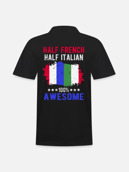 Half French Half Italian - Men's Polo Shirt - black