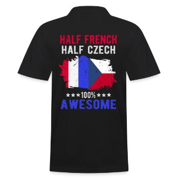 Halb Franzose Halb Tscheche - Männer Poloshirt - Schwarz - Hinten - Kai (181cm)