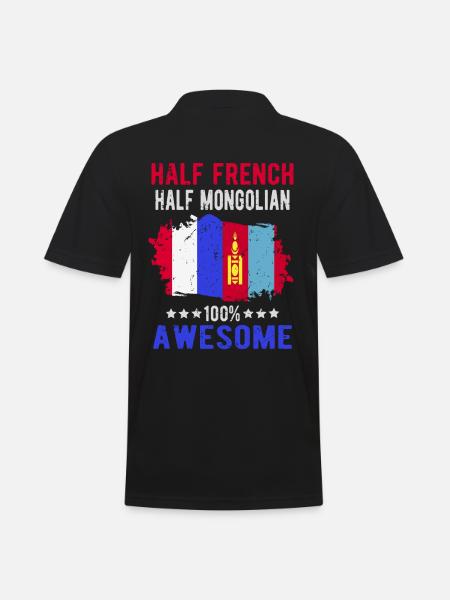 Half French Half Mongolian - Men's Polo Shirt - black