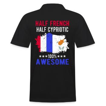 Halb Franzose Halb Zyprer - Männer Poloshirt - Schwarz - Hinten - Kai (181cm)