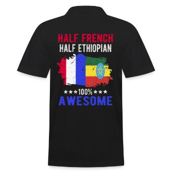 Moitié Français moitié éthiopien - Polo Homme - noir - Dos - Kai (181cm)
